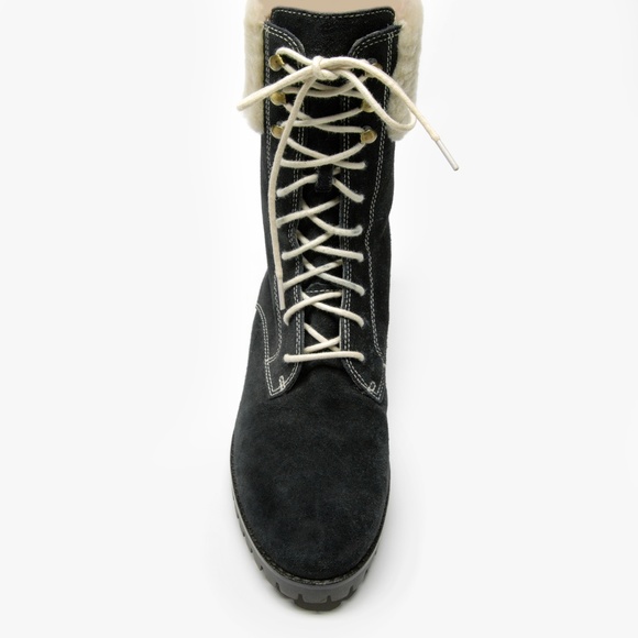 COLE HAAN & NIKE AIR Suede Boots Faux Fur Trim - Picture 7 of 10